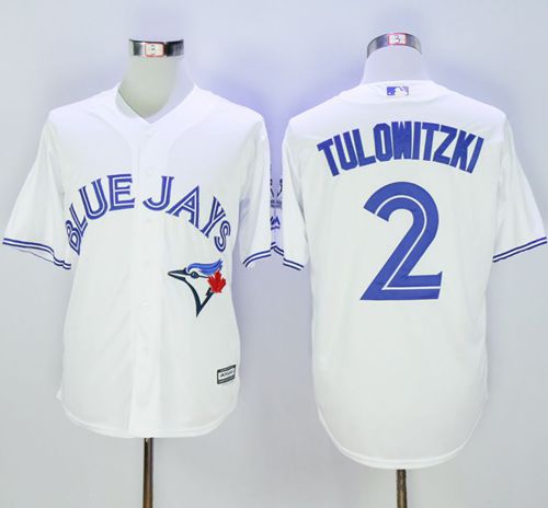 Blue Jays #2 Troy Tulowitzki White New Cool Base 40th Anniversary Stitched MLB Jersey - Click Image to Close